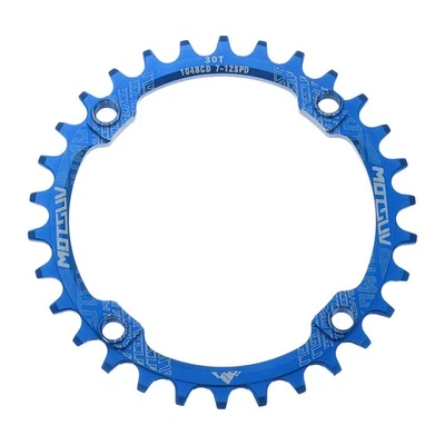 Für Bike 104BCD Kettenblatt 30T 125mm Rund Alu Narrow Wide Zahn Blau - Bild 1 von 4