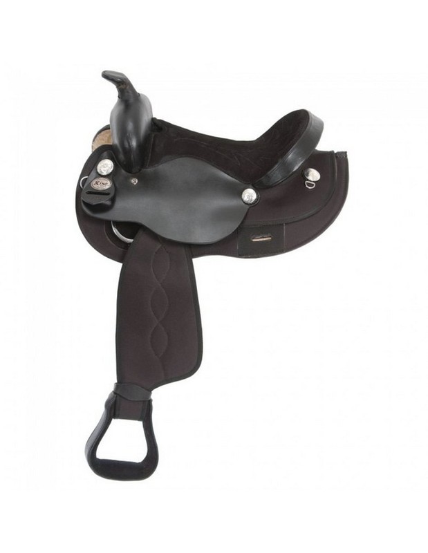Tough 1 Western Saddle Krypton King Series Fiberglass 15" Black KS27 CLEARANCE