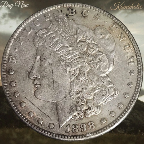 1898 $1 Morgan Silver Dollar, AU Looks Like She Was Involved In A Few Bar Fights