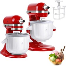 Ice Cream Maker Attachment for Kitchenaid Mixers Fits 4.5 5QT 6QT Stand Mixer