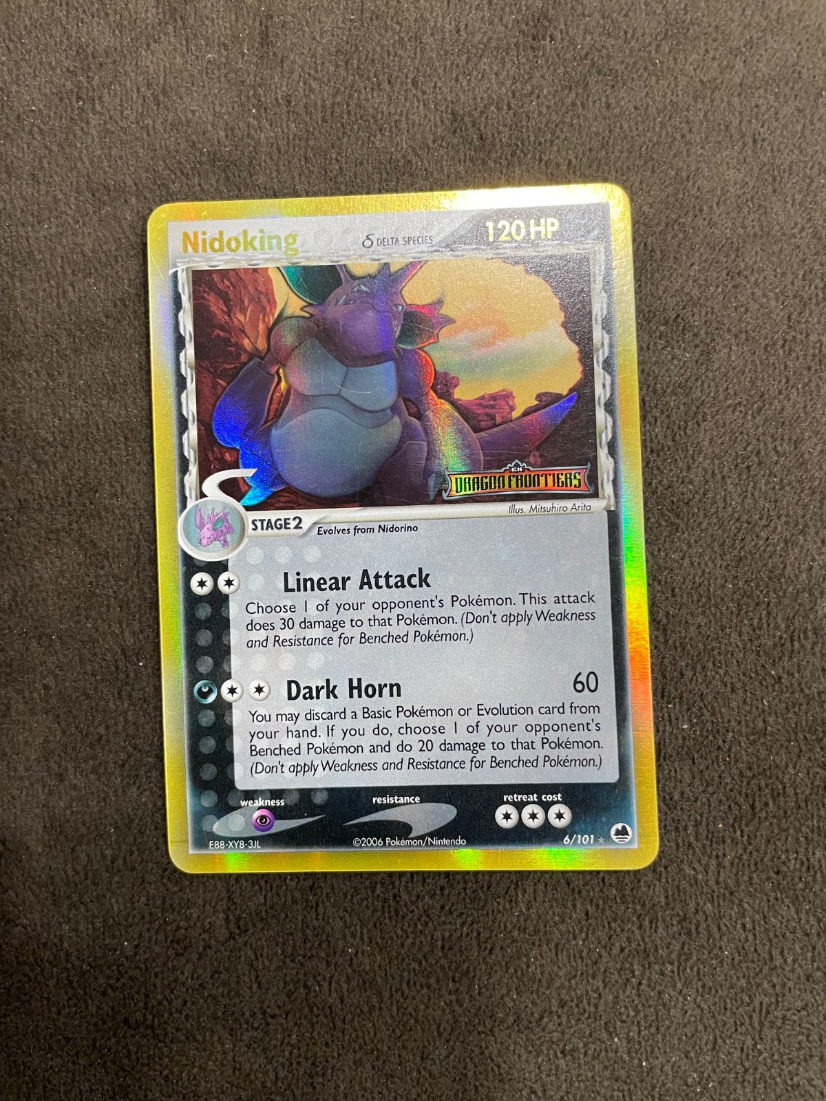 Nidoking Delta Species Reverse Holo Stamped 6/101 ex Dragon Frontiers LP