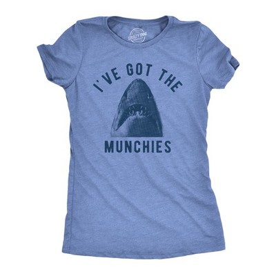Womens Ive Got The Munchies T Shirt Funny Shark Bite Attack Eating Joke Tee for