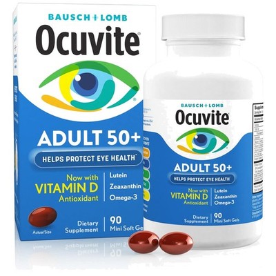 50+ Eye Vitamin & Mineral Supplement with Omega-3, Zinc & Lutein, 90 Softgels