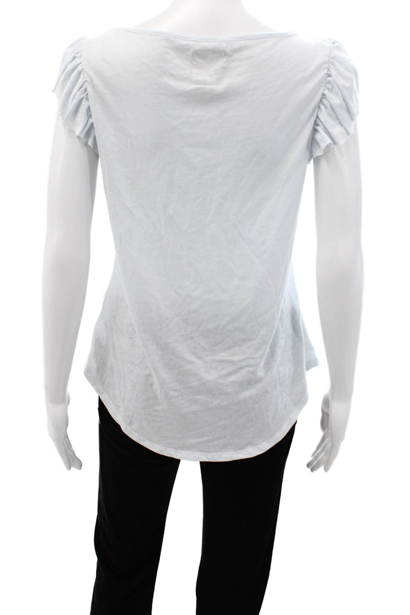 Chaser Womens Basic Light Blue Round Neck Short S… - image 3