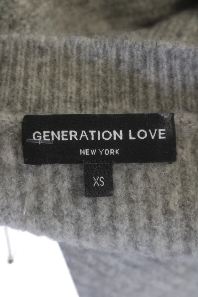 Generation Love Womens Wool Crew Neck Puff Sleeve Sweater Top Gray Size XS - Image 4 of 4