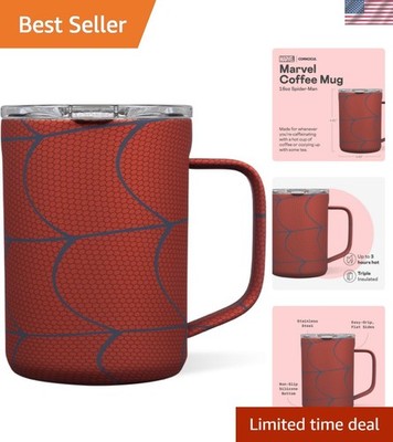 Triple Insulated Spider-Man Travel Mug - Shatter-Proof Lid for Hot Drinks