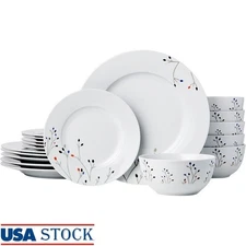 18 Piece Dinnerware Set Porcelain Floral Design Service 6 Dishwasher Safe Home