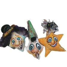 3 Holiday Seasonal Hanging Halloween Ornaments Ghosts New Ooak Collectibles