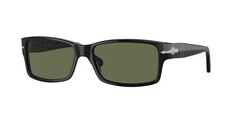 PERSOL PO2803S 95 58 Rectangle Black Polar Green 58 mm Men's Sunglasses