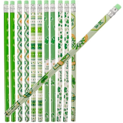12 Pcs Writing Pencils St Patricks Day Stationery Children Coloured - Image 1 of 4