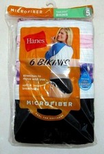 HANES Women's Microfiber Sporty Tagless Bikini  M642SC 6-Pk Sizes 5-9