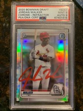2020 Bowman Chrome Jordan Walker 1st Prospect Autograph #CDA-JW PSA 9 AUTO 9