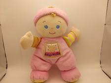 Fisher Price Baby's First Doll Plush Rattle Lovey 2008 Stuffed Toy Pink B3