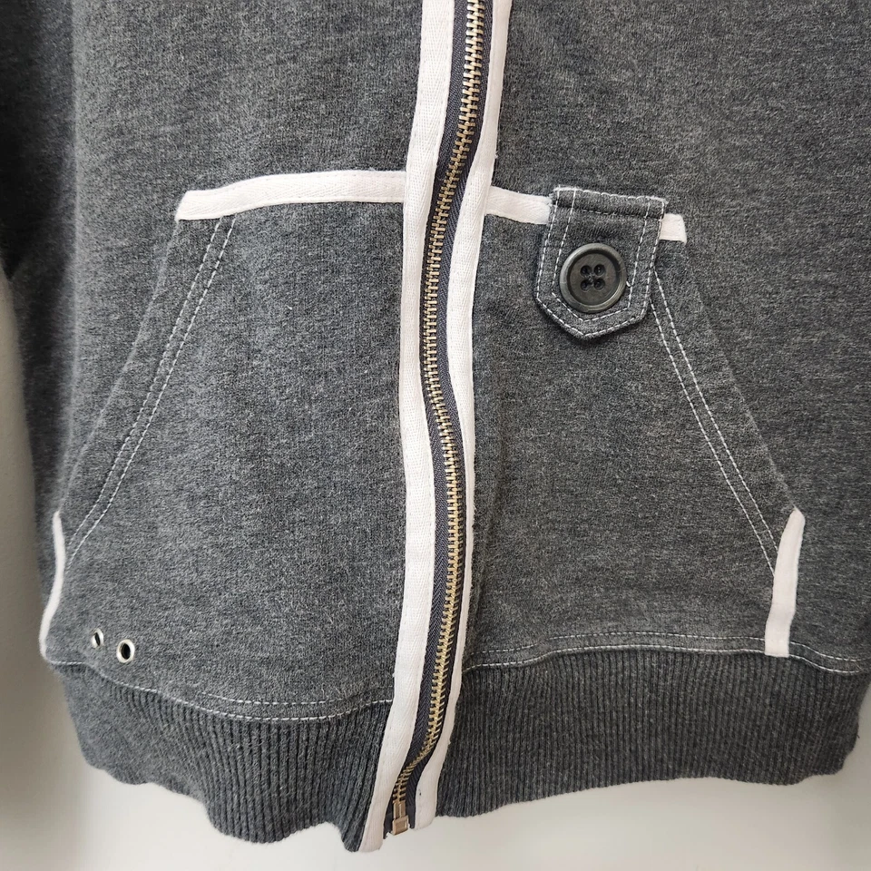 Sudadera con Capucha JONES NEW YORK Para Mujer Gris Cremallera Completa Sudadera con Capucha Talla L Foto 4 de 4