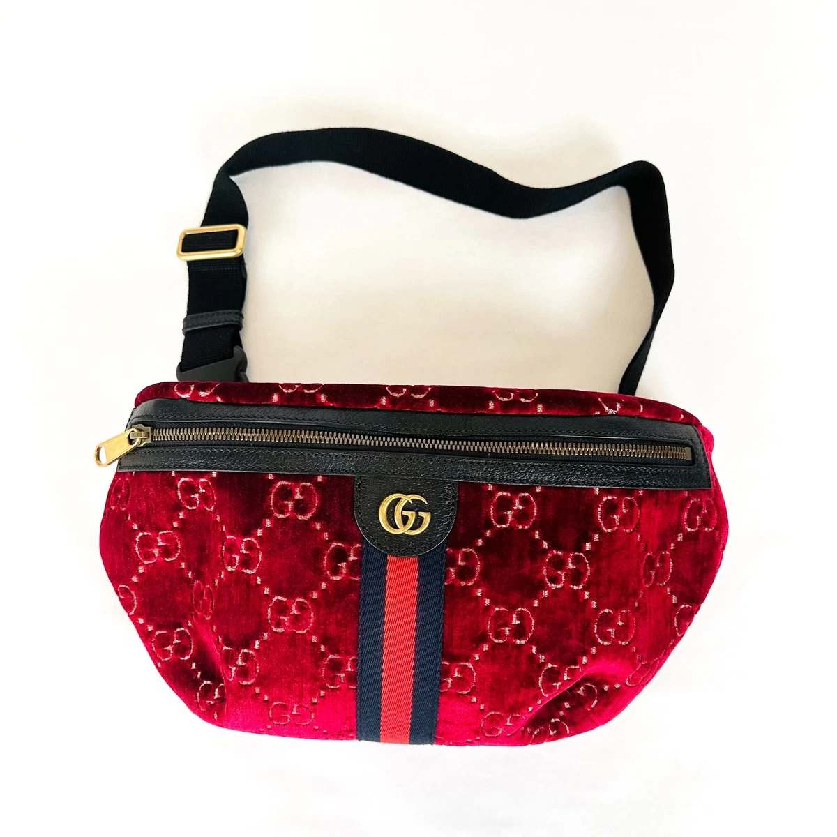 Gucci Lady Web Shoulder GG Monogram Web Nylon Shoulder Strap