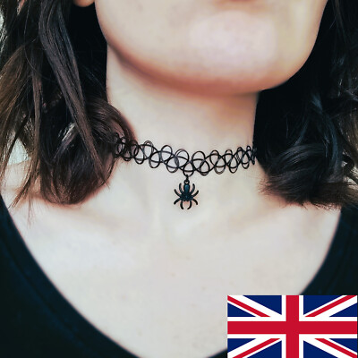 Tattoo Choker Necklace For Women – Black Lace Gothic Punk Collar Necklace