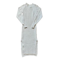 Women’s Lulus Ivory Mock Neck Midi Sweater Dress (S)
