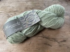 Merino Wool Yarn Hank 109 Yards Color 102 Soft Green Roving Plymouth Haciendo