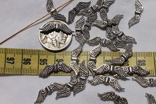 23mm x 7mm Tibetan Silver Angel Wings Beads Color Antique Silver 25pcs