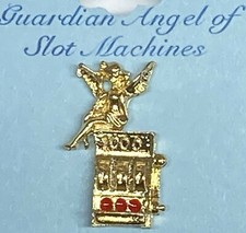 Slot Machine Guardian Angel Lapel or Hat Pin Gold Plate Made in USA by OSC NEW