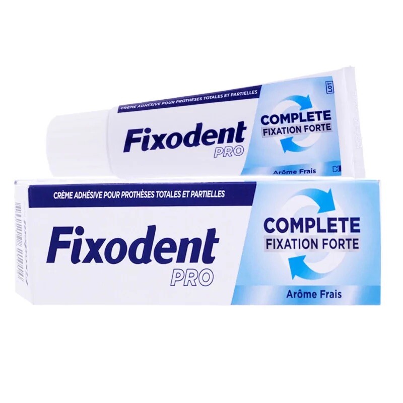 Fixodent PRO COMPLETE crème fixative fixation forte lot de 3 tubes de 47g