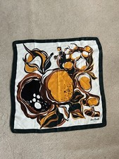 Olivia Rosselli Roma Square Scarf 26" x 26" Orange Brown White