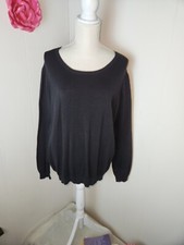 H M Womens XXL Black Basic Long Sleeve Crew Neck Pullover Knit Sweater