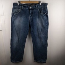 Dickies Men’s 36 Straight Relaxed Fit Milan Medium Blue Button Fly Jeans 