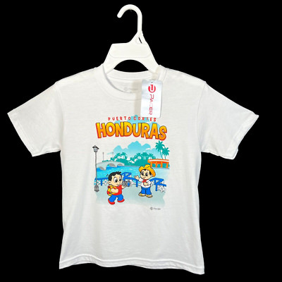 Honduras Puerto Cortes Pacer Little Boys/Girls T-Shirt Size 8 White Short Sleeve