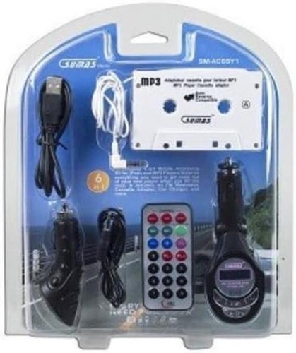 Sumas SM-AC6BY1 6-in-1 Accessory Kit for MP3/iPod w/Cassette Adapter, USB Charge