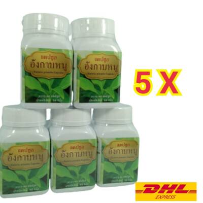 5 x Thai Herbs Ankabba ( Barleria Prionitis )  60 Capsules 50 g.