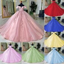 Princess Quinceanera Dresses Ball Gown Off Shoulder Applique Prom Dress Sweet 16