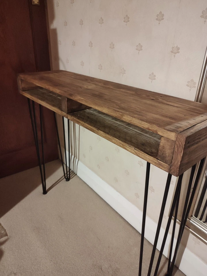 Beautiful Console Hall Table with storage made from Reclaimed Wood FreeDelivery - Image 4 of 4