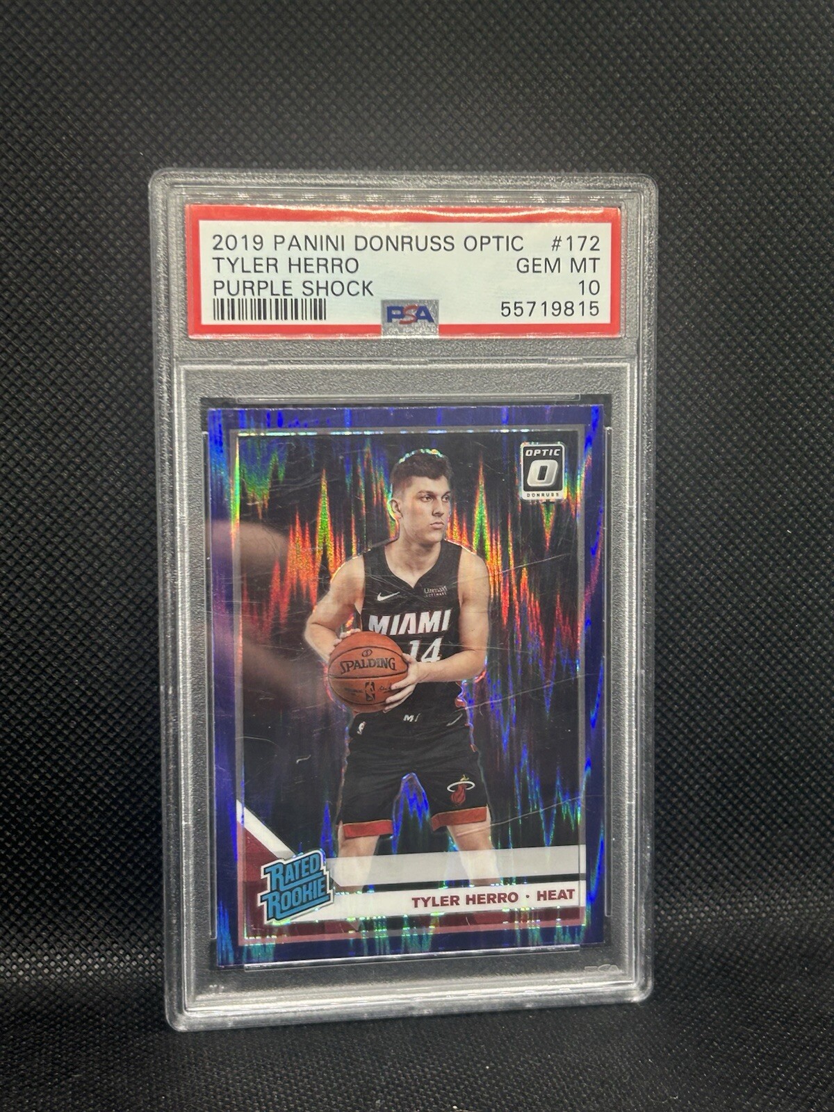 2019 Donruss Optic TYLER HERRO #172 Purple Shock RC Rookie Heat PSA 10  MINT B35