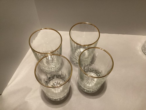 Set di 4 bicchieri Highball con bordo oro 4,5" moderni metà secolo belli - Foto 14 di 18