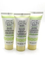 MARY KAY SATIN BODY ~WASH~SCRUB~LOTION (WHITE TEA & CITRUS) .75 oz TRAVEL SIZE 