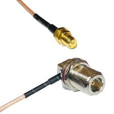 RG316 RP-SMA FEMALE to N Female Bulkhead Angle RF Cable Rapid-SHIP LOT