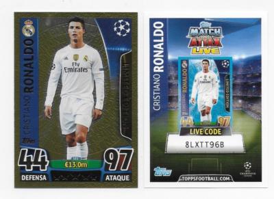 CRISTIANO RONALDO LIMITED EDITION ORO,TOPPS MATCH ATTAX CHAMPIONS