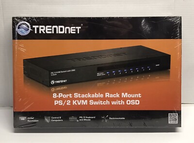 TRENDnet 8-Port Stackable Rack Mount PS/2 KVM Switch With OSD TK-802R RARE MODEL