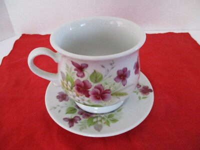 Porcelain Cup & Saucer by Kuhr Sandizell Vandarbeit Mug (Germany) Floral