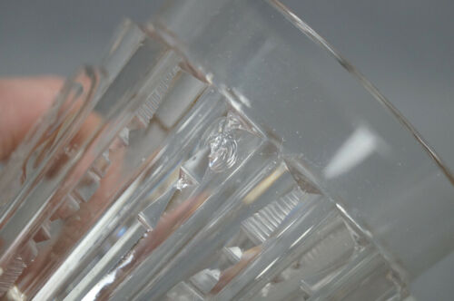 Bohemian Clear Cut Notched Prism Flint Footed Tumbler Spa Glass C. 1850-1860s - Picture 7 of 8
