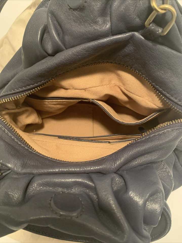  Hobo Darling Crossbody Satchel Navy Leather Top Handle Shoulder Bag/Dust Bag - Image 3 of 4