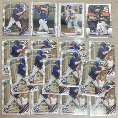 Brett Baty 2019-20 Bowman Chrome / Paper 1st RC Card Lot 17 - New York Mets