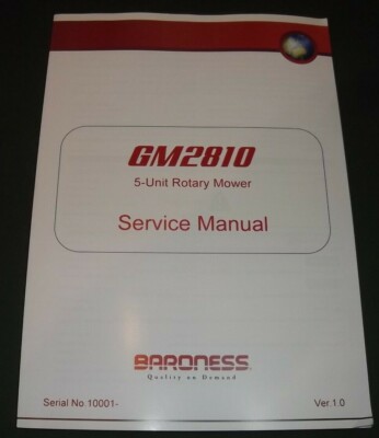 BARONESS GM2810 5 STÜCK ROTATIONSMÄHER SERVICE WERKSTATT REPARATUR WERKSTATT HANDBUCH BUCH