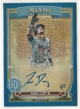 2020 Topps Gypsy Queen Isan Diaz Blue Parallel Autograph Auto RC #/150 Marlins