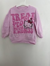 Sanrio Kid Girl Cute Hello Kitty Graphic Cozy Fleece Pullover Sweatshirt Pink XS