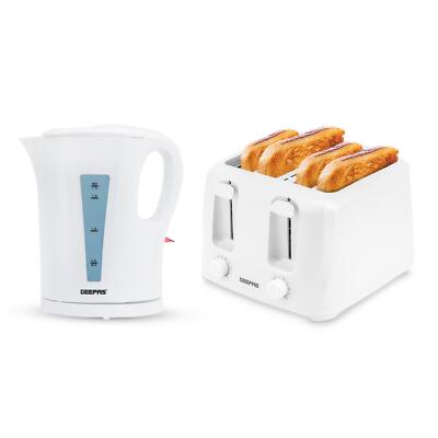 Wasserkocher und Toaster Set weiß ? Geepas 1,7 l Schnellkochkessel & 4 Scheiben Toaster