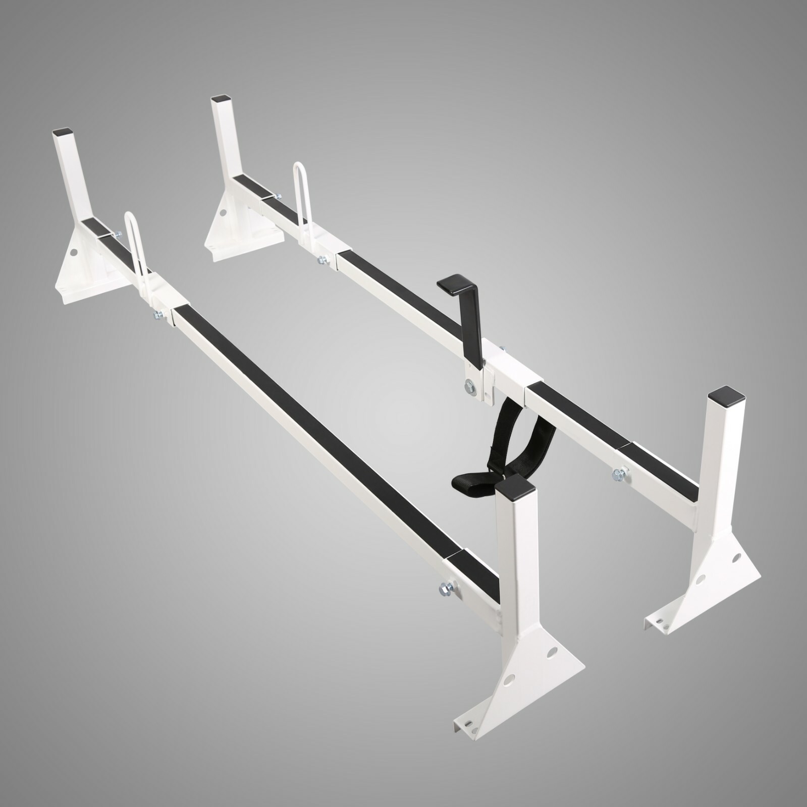 Box Truck/Enclosed Trailer Bar White Side Mount Ladder Roof Rack 72"75