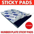 NUMBER PLATE STICKY PADS, DOUBLE SIDED SELF ADHESIVE 6MM THICK FOAM PADS 12 PACK