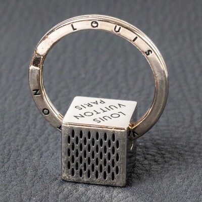 LOUIS VUITTON Damier Cube Key ring M67920 Silver tone Keychain